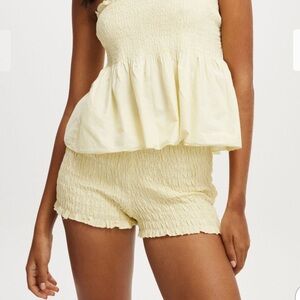 Yellow micro shorts, cotton on Billy Bloomer shorts, butter, yellow